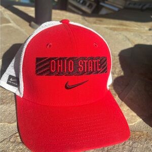 Nike Red and White Ohio State Mesh Back Hat